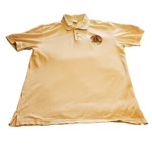 CRAZY SHIRTS HAWAII Mens Size L Polo Hawaii Sailloat Peru Cotton Kona Coffee Dye